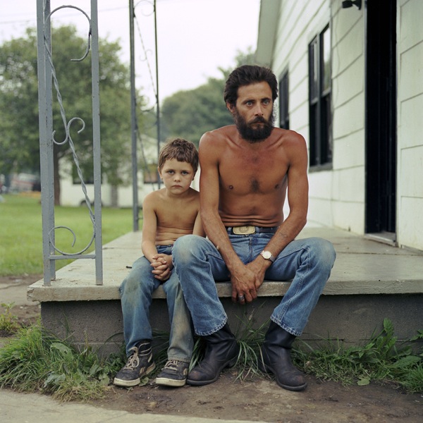 Father and Son on Porch